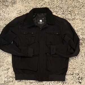 Black Men's Jacket with Sherpa Collar